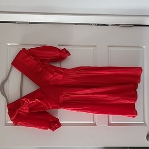 H&M Ruffle Dress Red XS